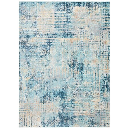Safavieh 6 ft. 7 in. x 6 ft. 7 in. Aria Contemporary Square Power Loomed Rug - Ivory & Blue ARA585M-7SQ